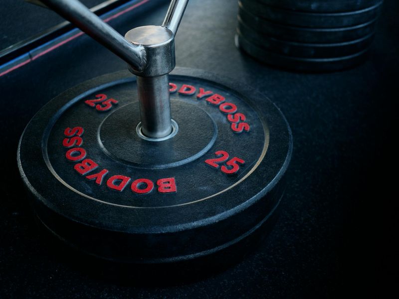 Detailed close-up of gym equipment showing organized training process.